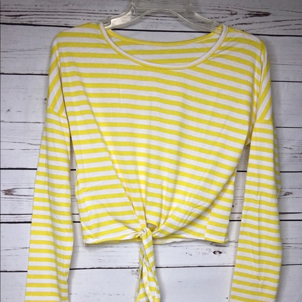 Yellow and white stripe shirt